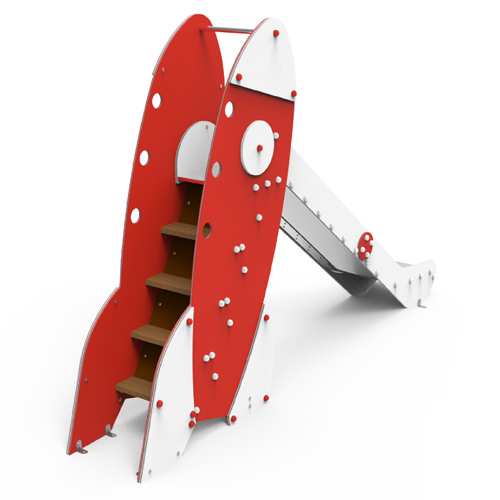 Toboggan Fusée 312 ans pour aires de jeux extérieurs